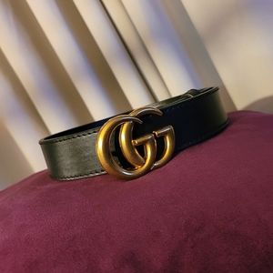 GG Gold Leather Belt